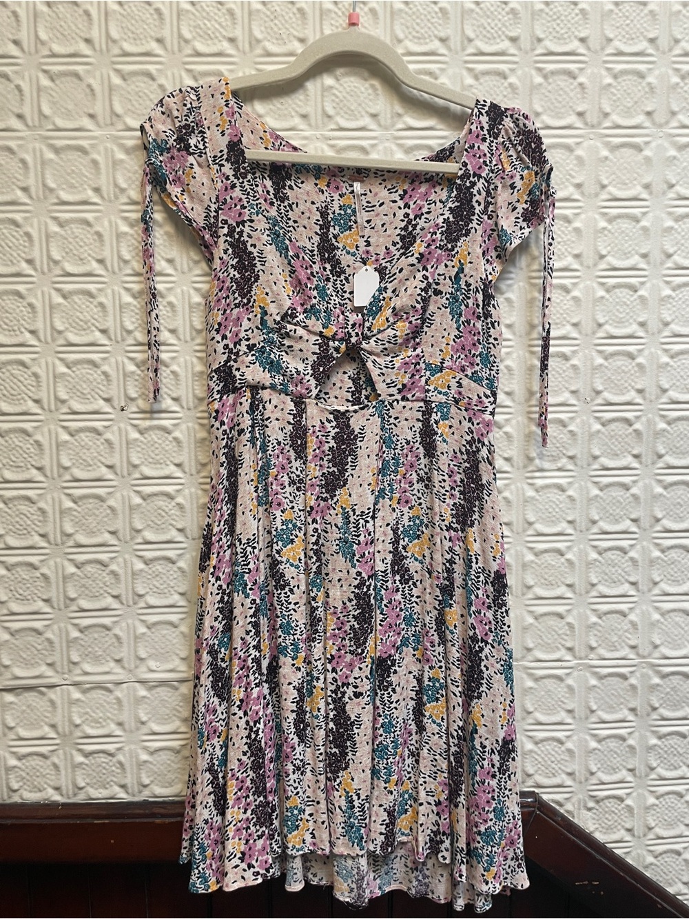 Free People Floral Tie-Front Women's Dress in Multi-Color